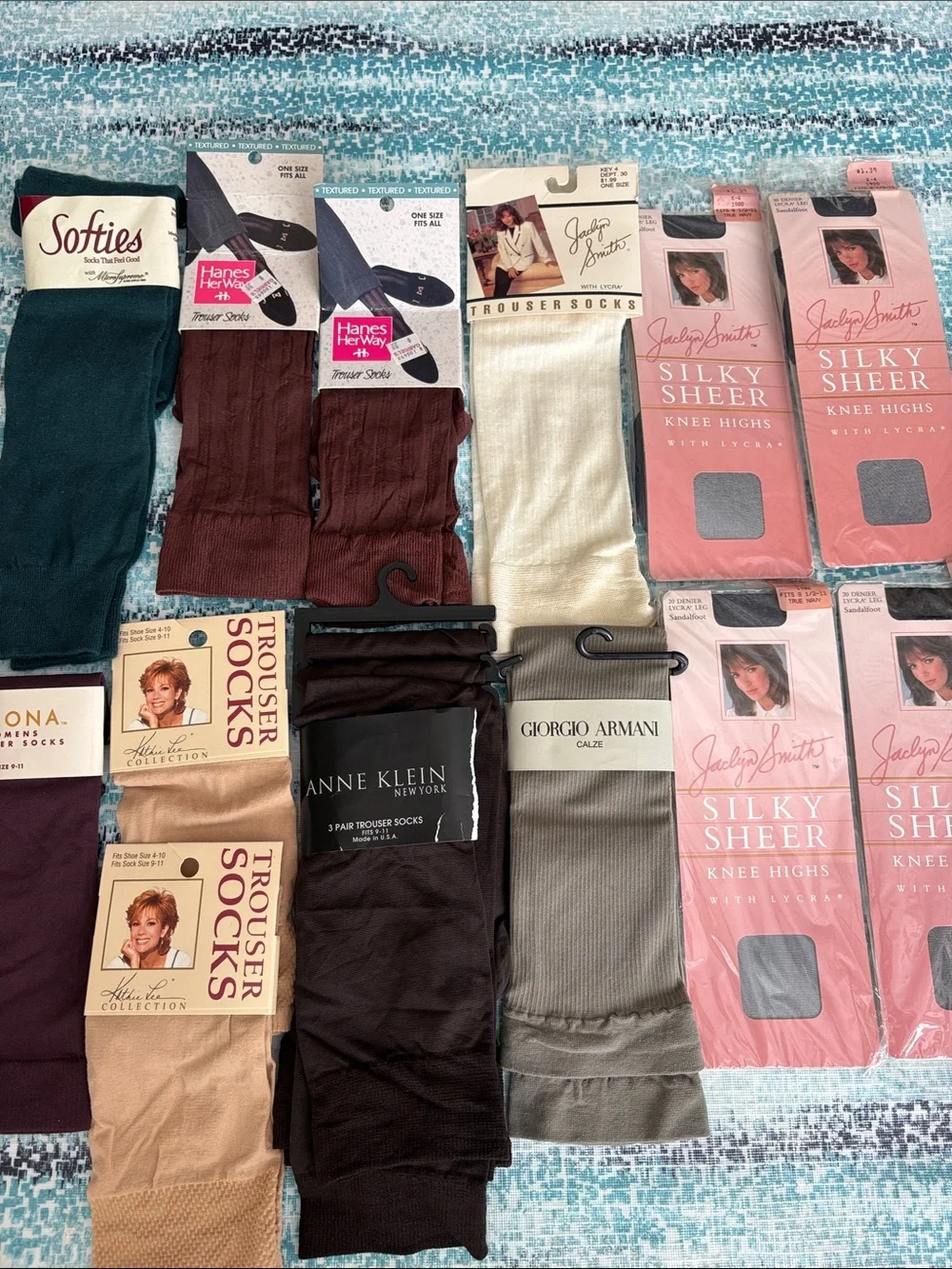 Vintage Deadstock Designer Trouser Socks Knee Highs Lot 13 Pairs NOS